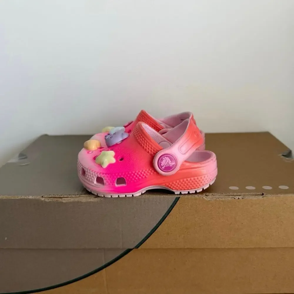 Crocs Classic Slumber Party Pink / Multicolor Toddler Sandals - SZ 4 C